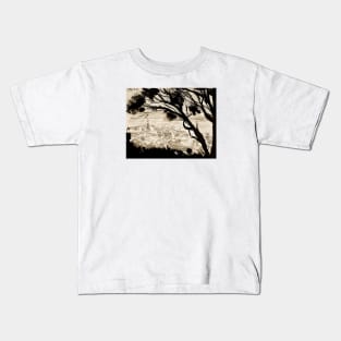 Landscape with foreground trees Kids T-Shirt